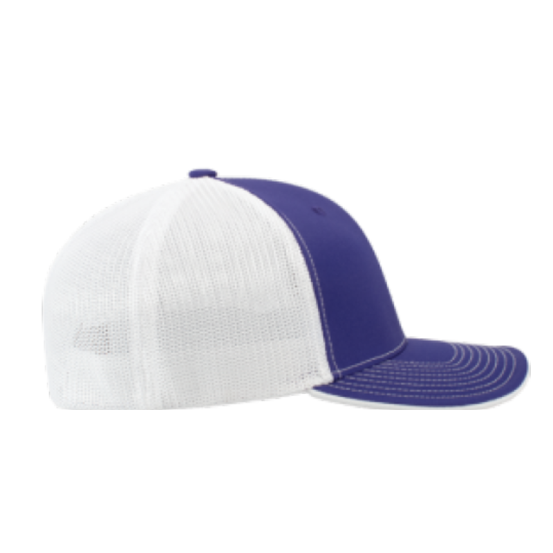 Purple/White Mesh Fitted Structured Trucker Cap